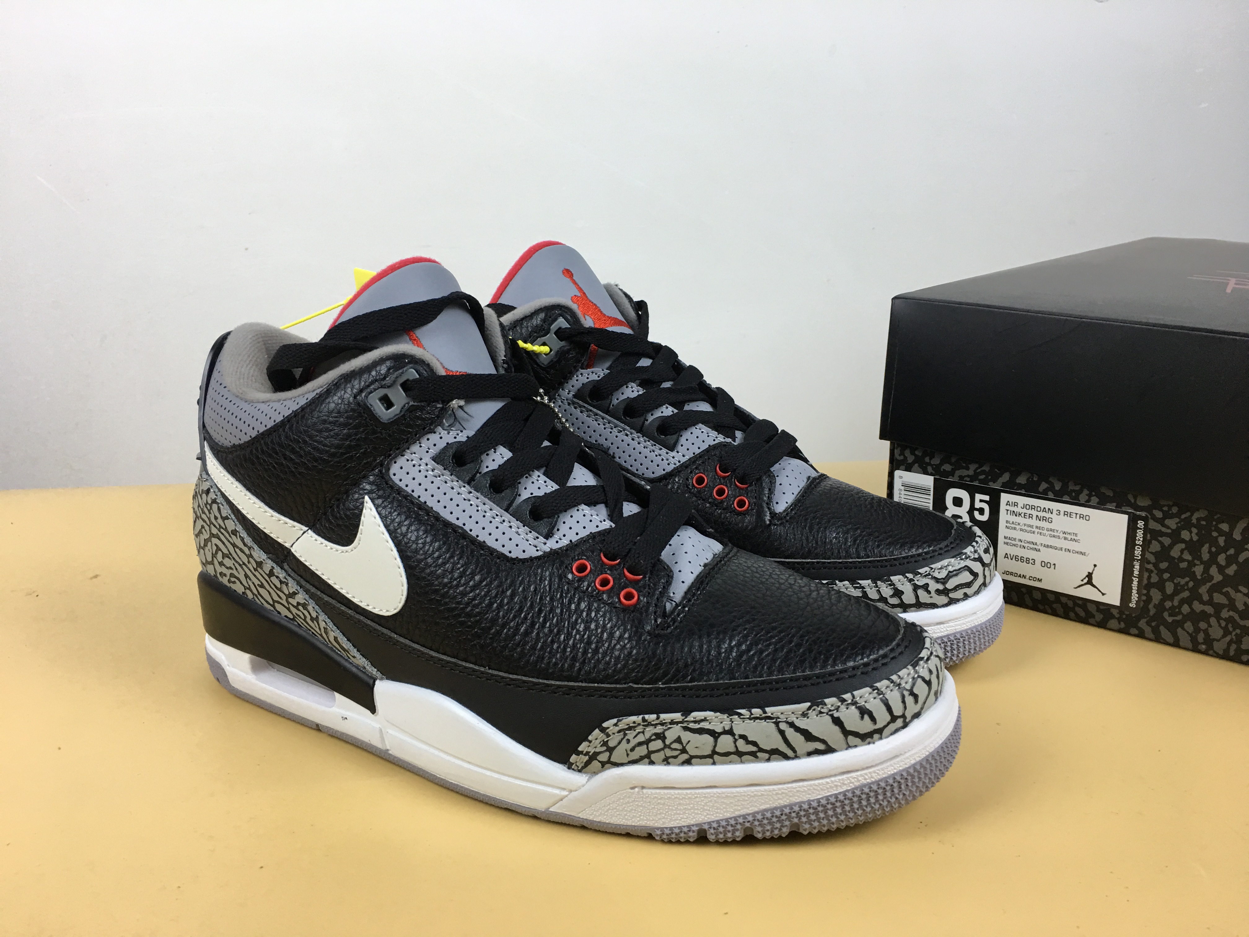 Air Jordan 3 JTH Black Cement Grey White Shoes